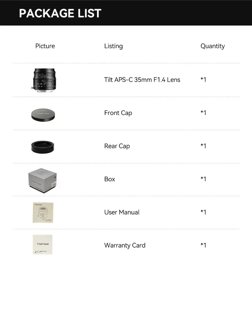  TTArtisan Tilt 35mm f/1,4 för Micro 4/3