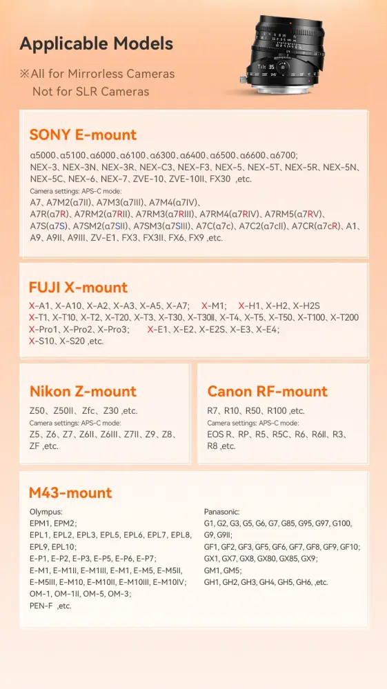  TTArtisan Tilt 35mm f/1,4 för Micro 4/3