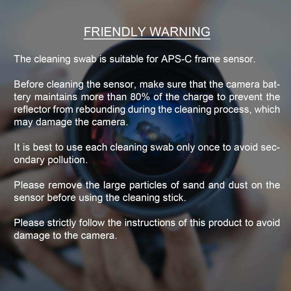  K&F Concept 10 kpl puhdistustikkuja ja puhdistusneste APS-C-kennolle