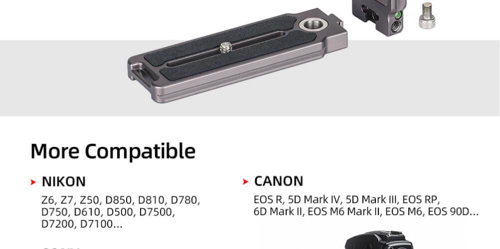  Sunwayfoto L-Bracket universal för systemkameror Arca Swiss QD-hål