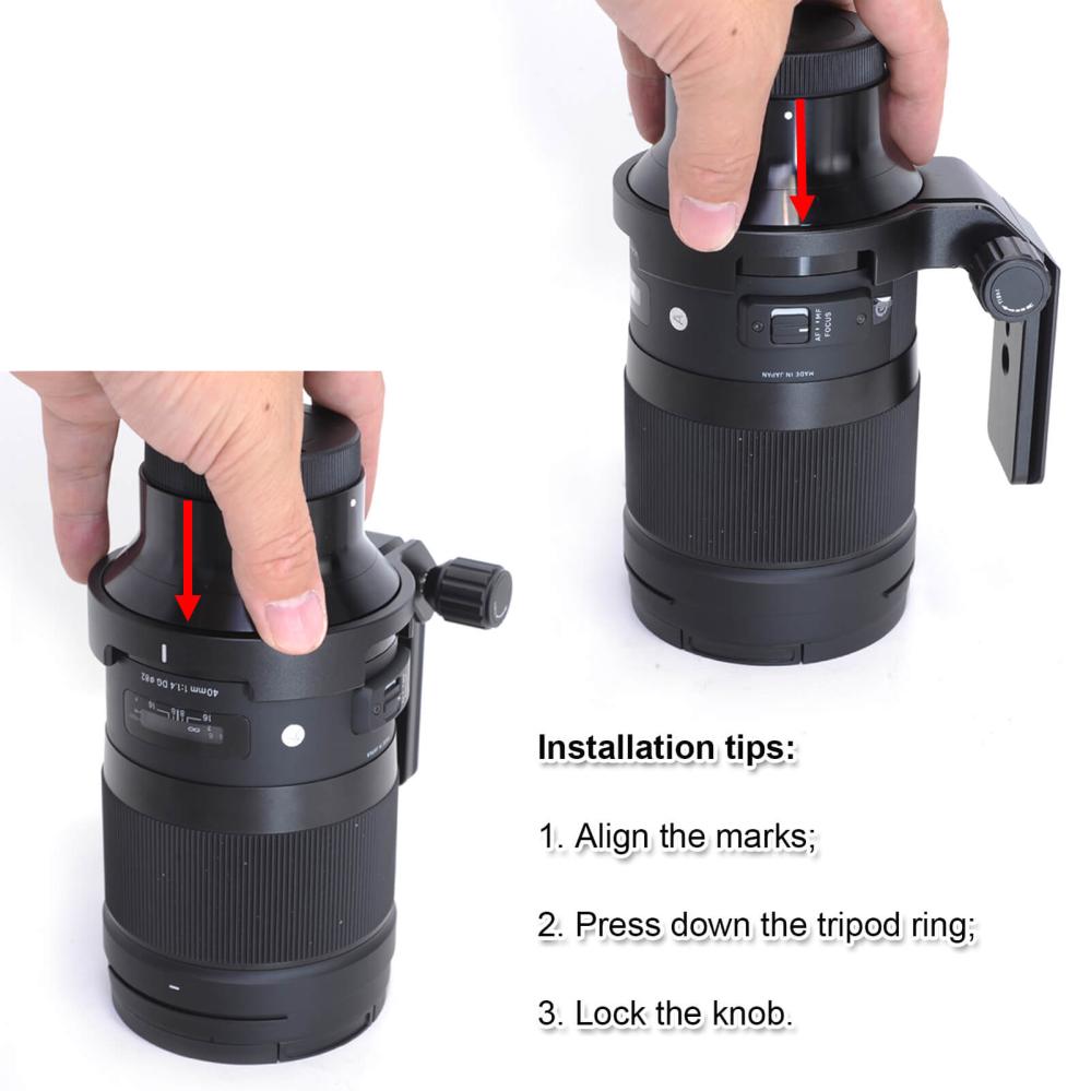  iShoot Stativfäste för Sigma 40mm f/1.4 DG HSM Art