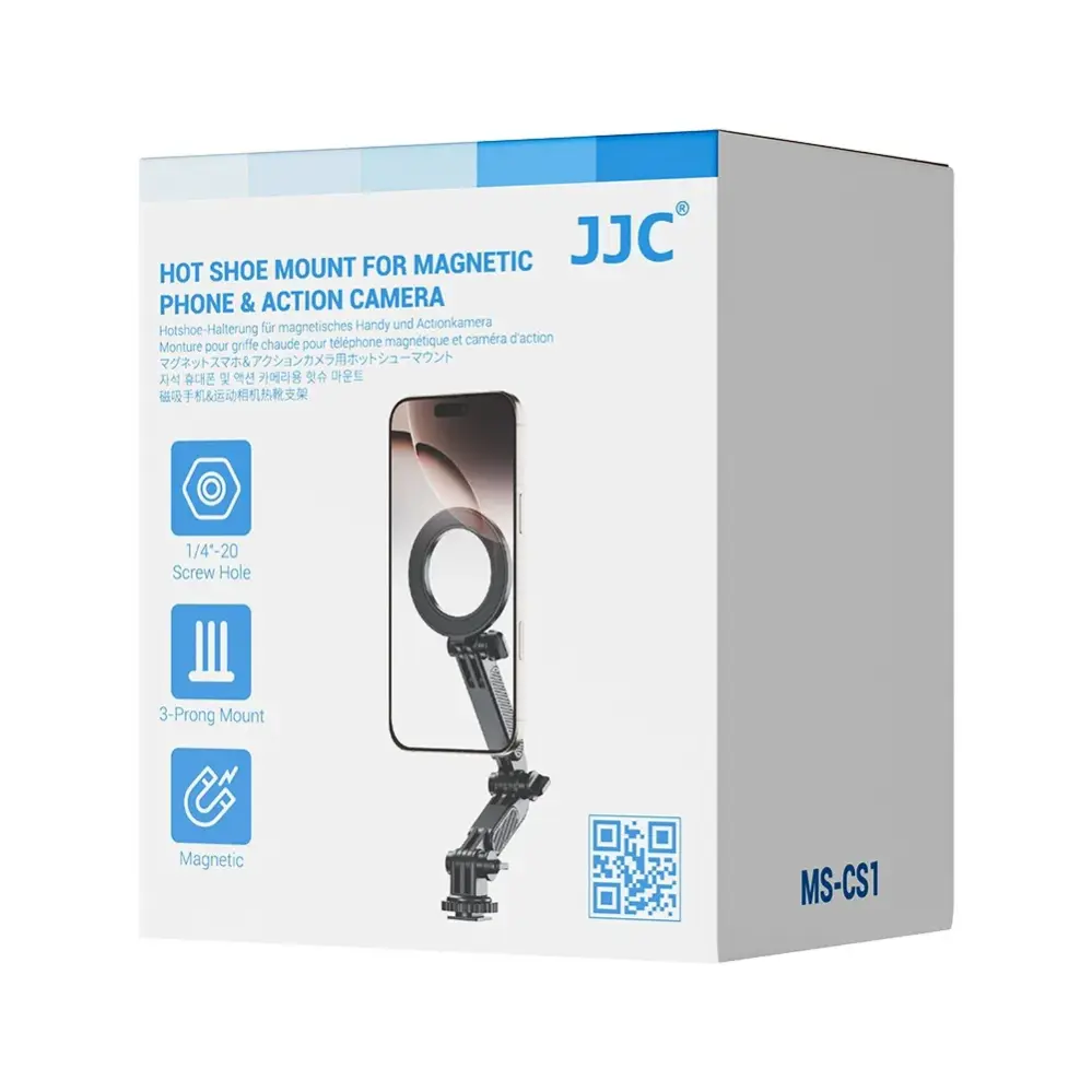  JJC Magnetiskt Fäste för mobil & actionkamera – Passar Blixtsko