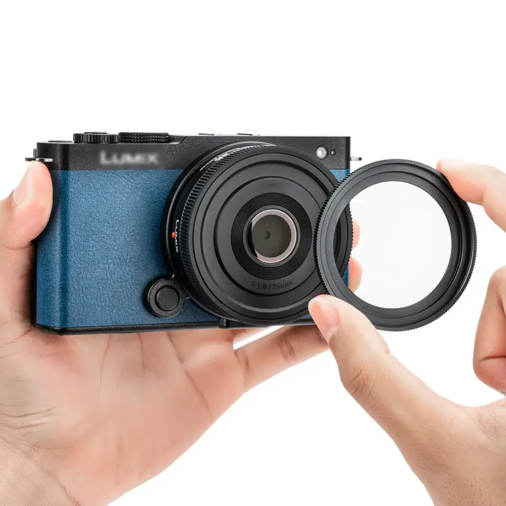  JJC 2-in-1 58 mm suodatinadapteri ja objektiivikansi Panasonic Lumix S 26 mm f/8