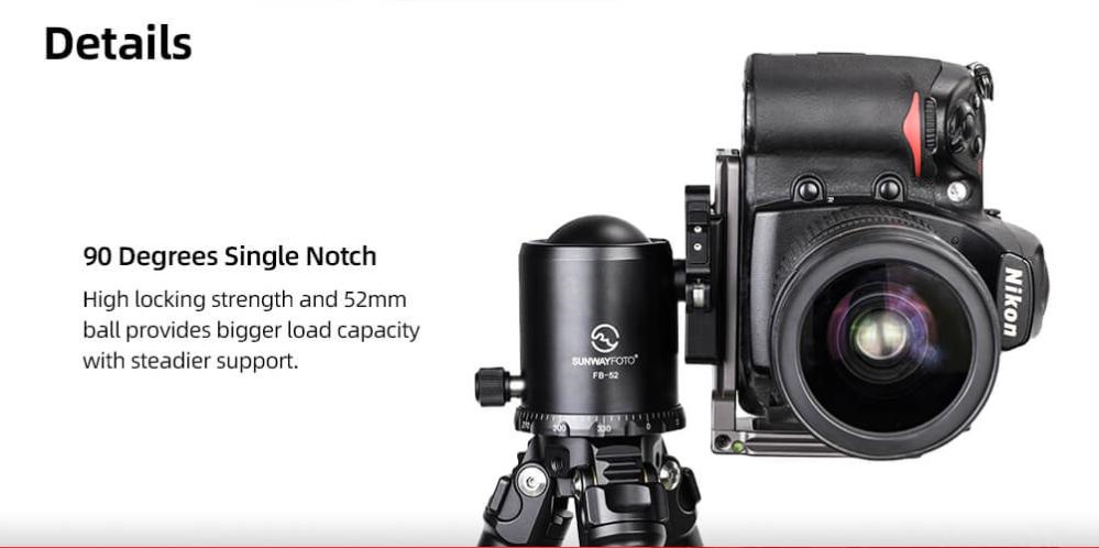  Sunwayfoto FB-52LR Kulhuvud & DDC-60LR fäste