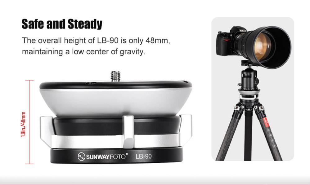 Sunwayfoto LB-90 Nivelleringshuvud 15 grader 25kg