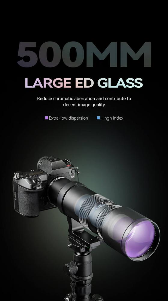  TTArtisan 500mm f/6,3 Nikon F -kameroille (täyskenno)