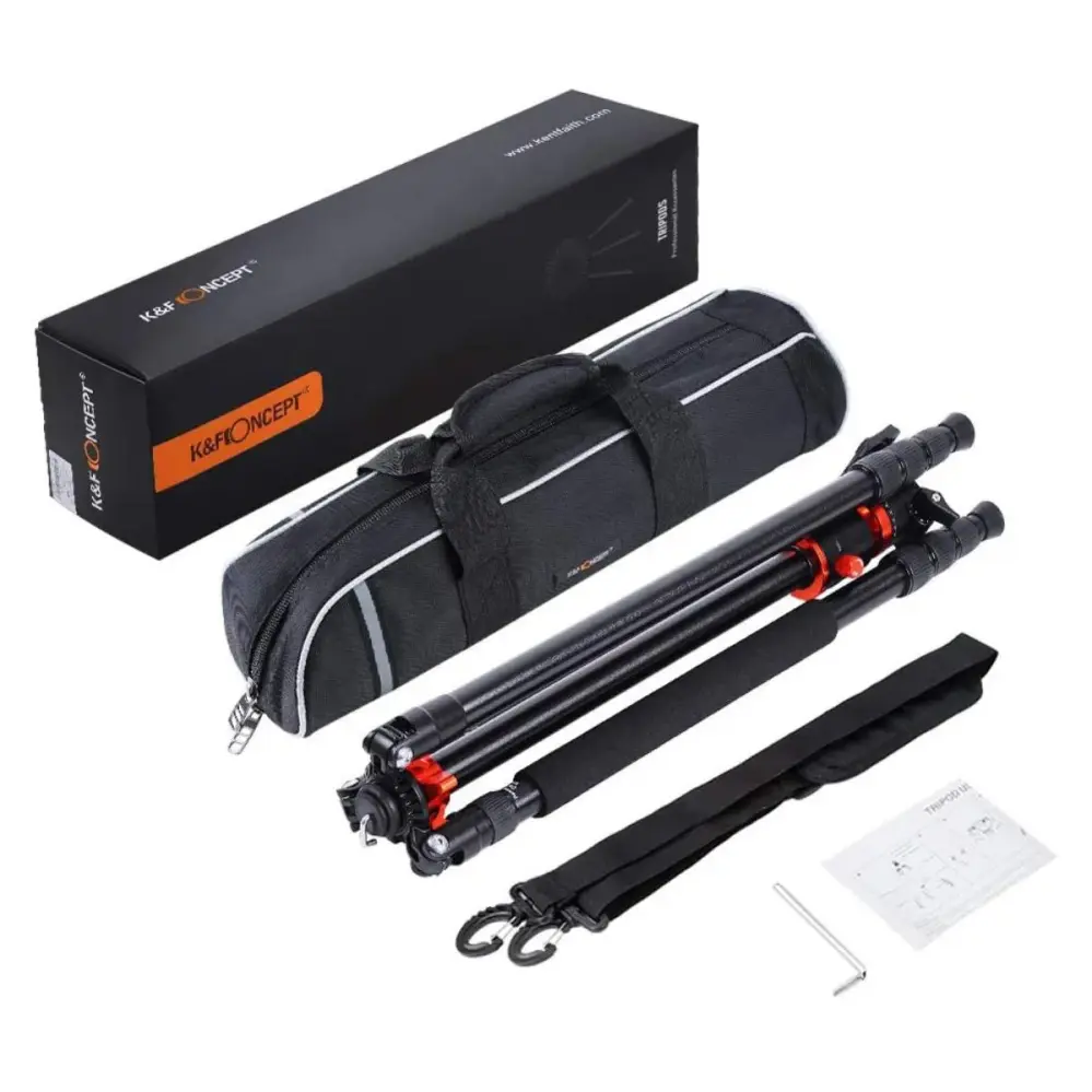  K&F Concept Kamerastativ med kulhuvud & fällbar mittpelare 238cm