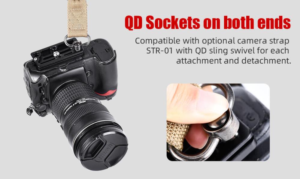  Sunwayfoto SP-80QD kameraplatta för teleobjektiv med QD-hål