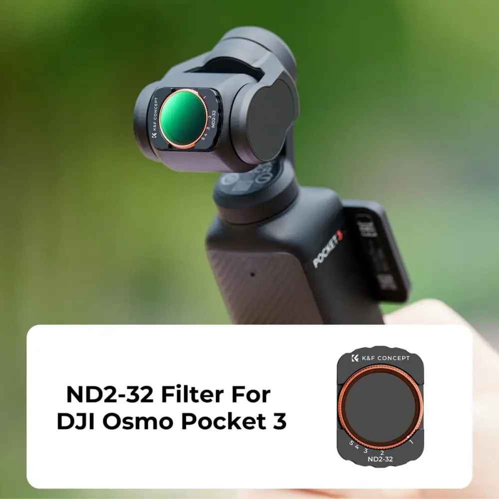  K&F Concept Säädettävä ND2-32-suodatin DJI Osmo Pocket 3 Kamda – nopea toimitus ja turvallinen verkkokauppa
