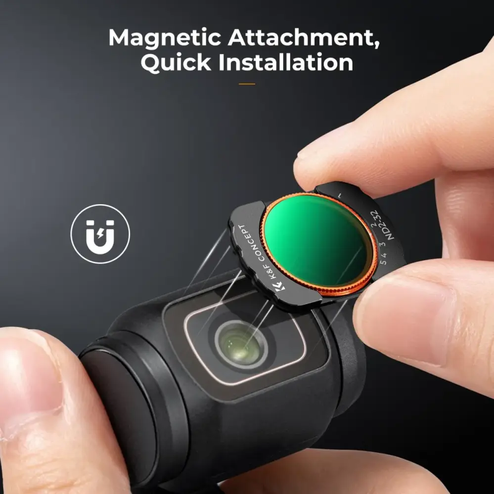  K&F Concept Säädettävä ND2-32-suodatin DJI Osmo Pocket 3 Kamda – nopea toimitus ja turvallinen verkkokauppa