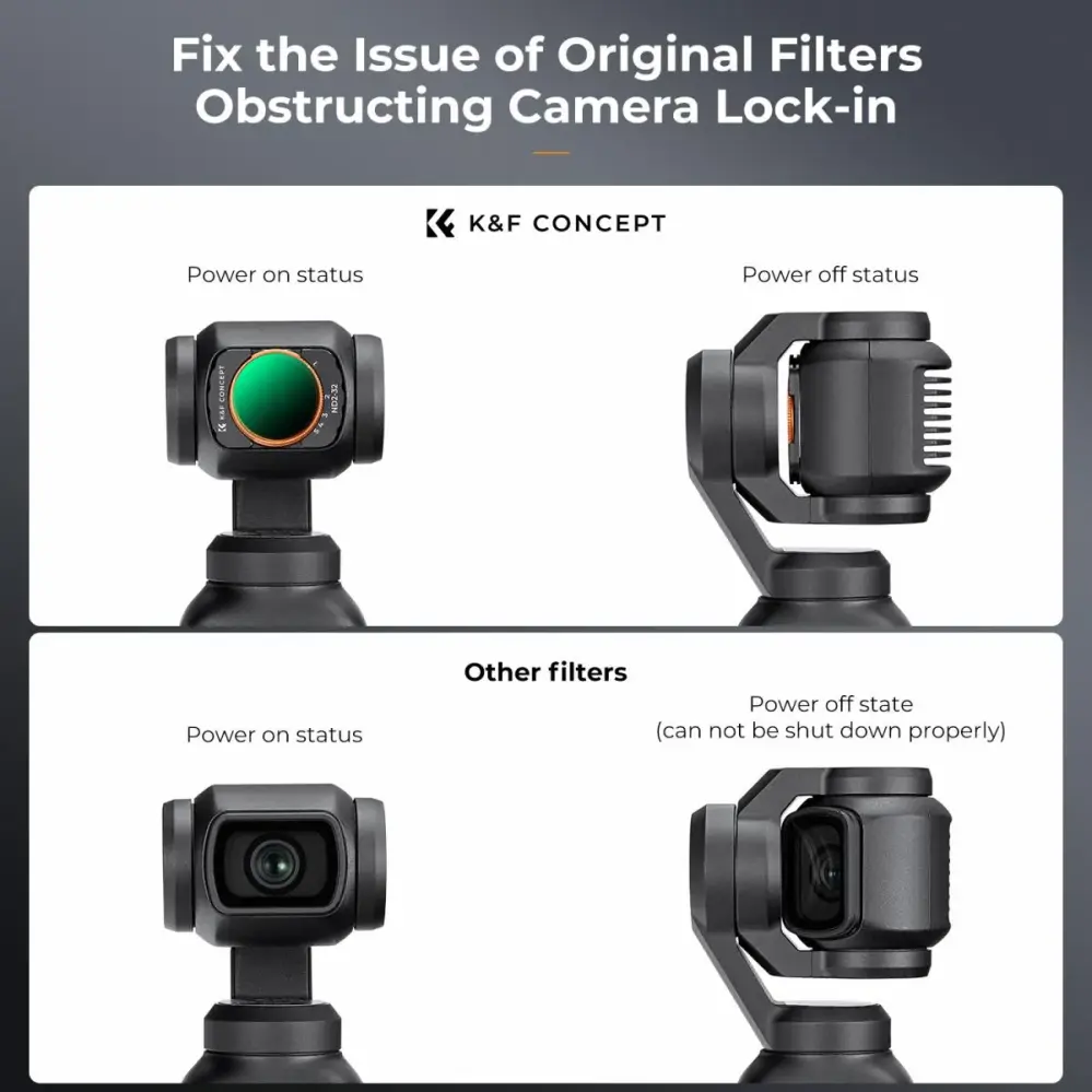  K&F Concept Säädettävä ND2-32-suodatin DJI Osmo Pocket 3 Kamda – nopea toimitus ja turvallinen verkkokauppa
