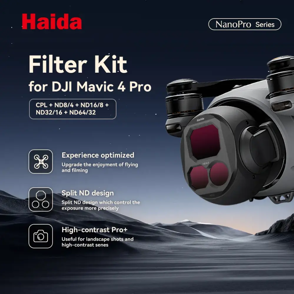  Haida NanoPro 5-delars filterkit för DJI Mavic 4 Pro – CPL + ND8–ND64