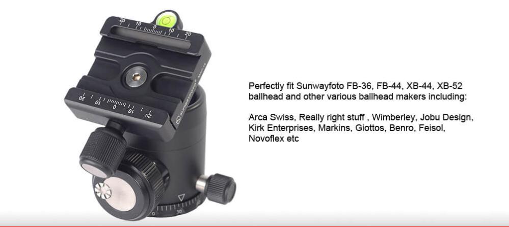  Sunwayfoto MAC-14 – Universal klämma för Manfrotto 200PL och Arca-Swiss-plattor