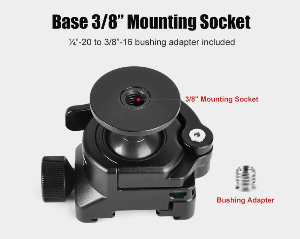  Sunwayfoto IB-30P Lågprofilskulled inverted med fäste Picatinny & Arca Swiss