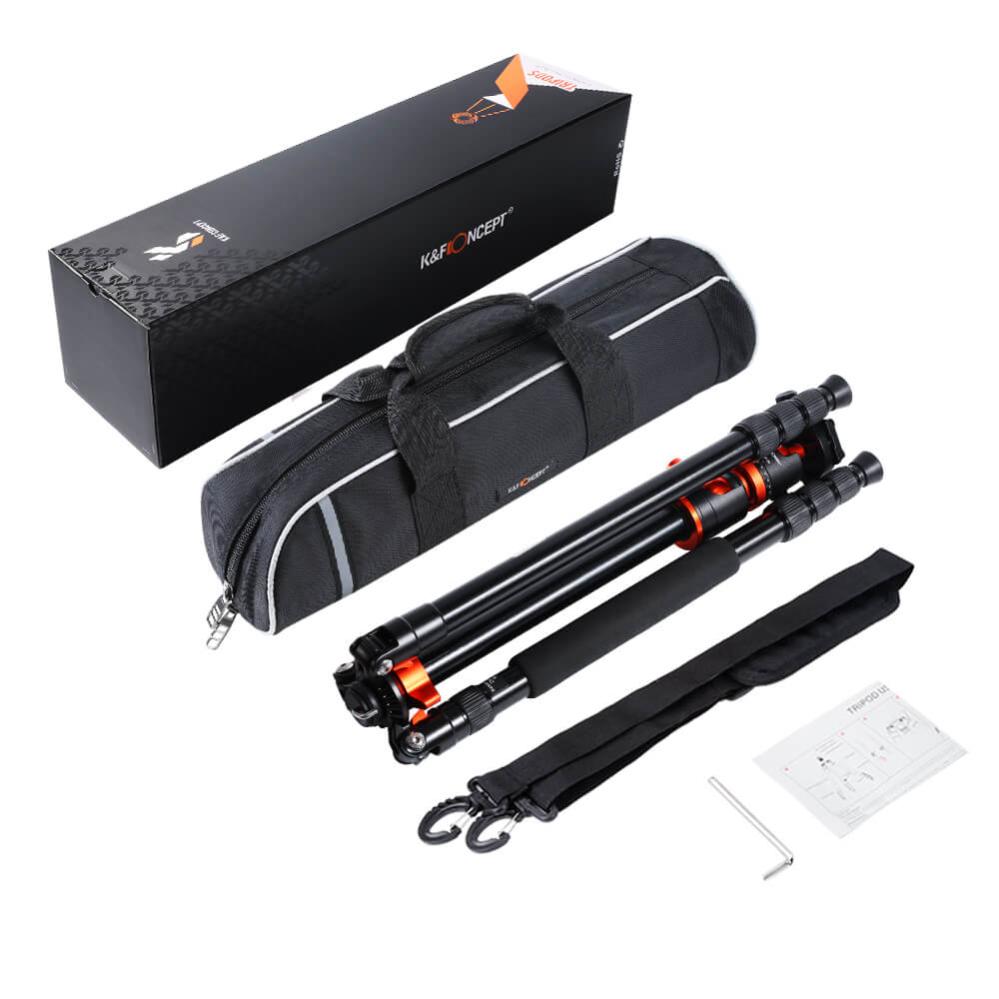  K&F Concept Kamerastativ med kulled & fällbar mittpelare 185cm