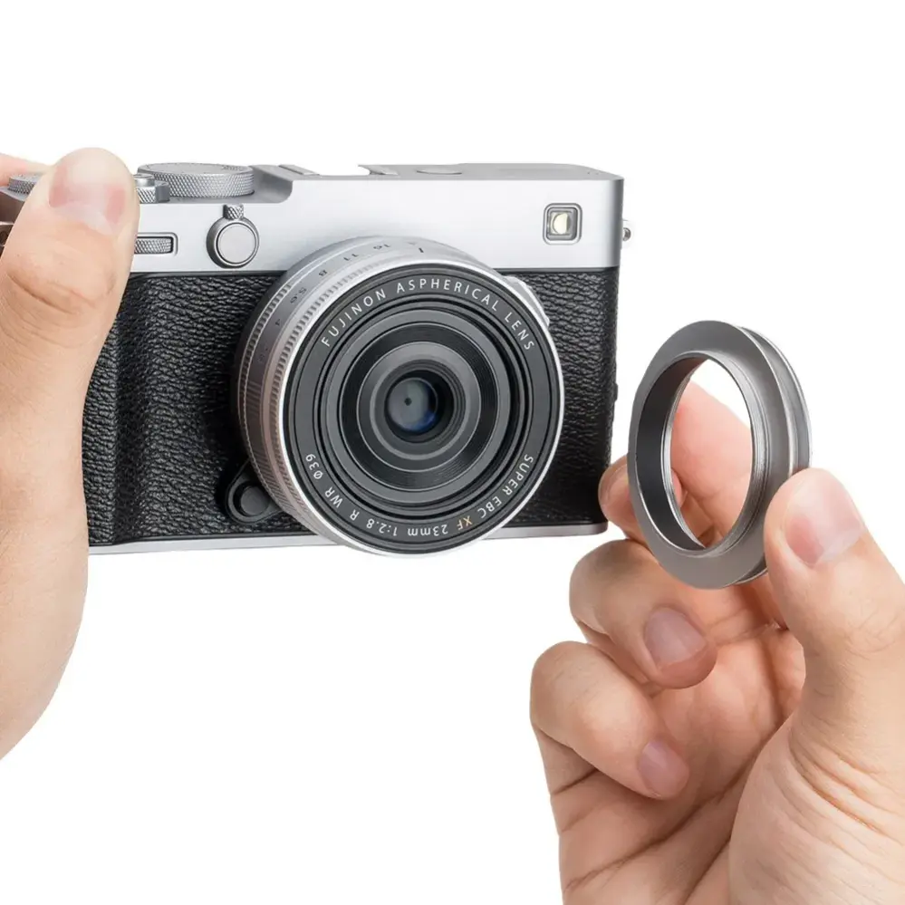  JJC vastavalosuoja Fujifilm XF 23mm f/2.8 R WR- ja XF 27mm f/2.8 -objektiiveille Kamda – nopea toimitus ja turvallinen verkkokauppa