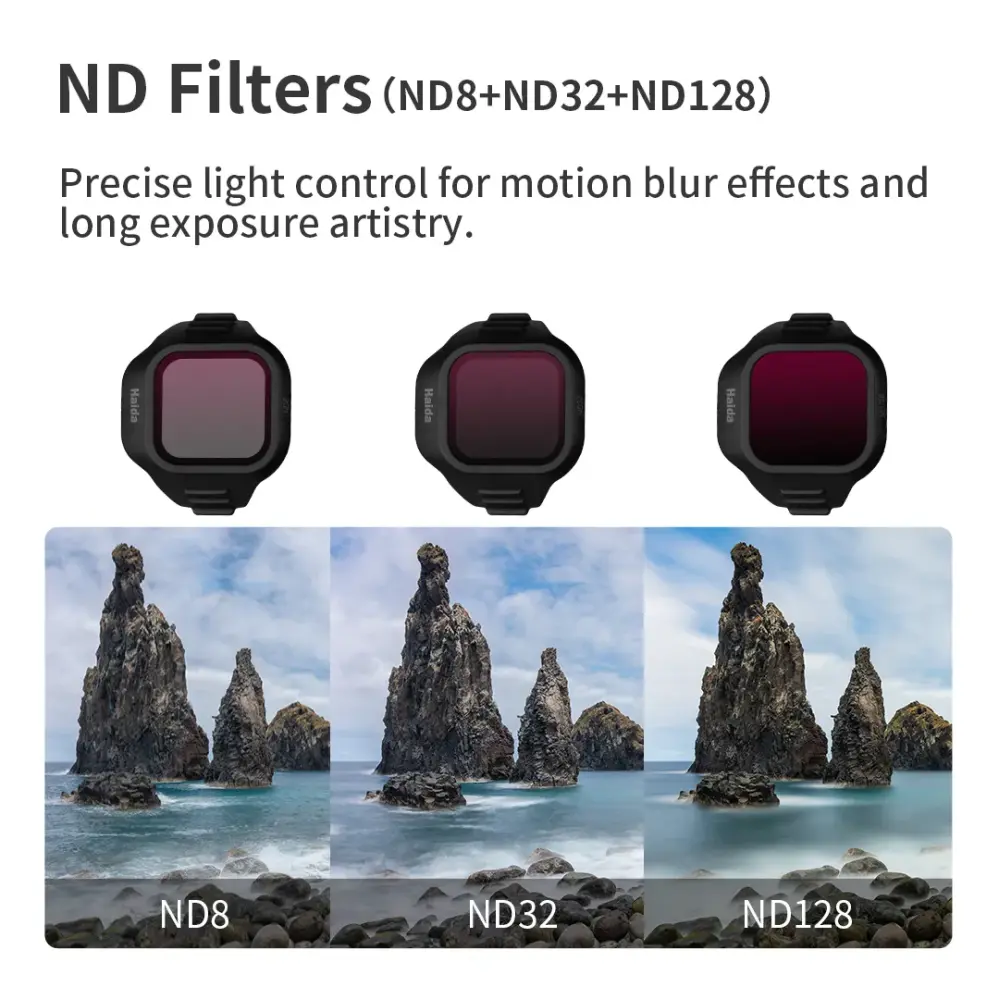  Haida Filterkit: ND8, ND32, ND128 & CPL-filter för DJI Mini 5 Pro
