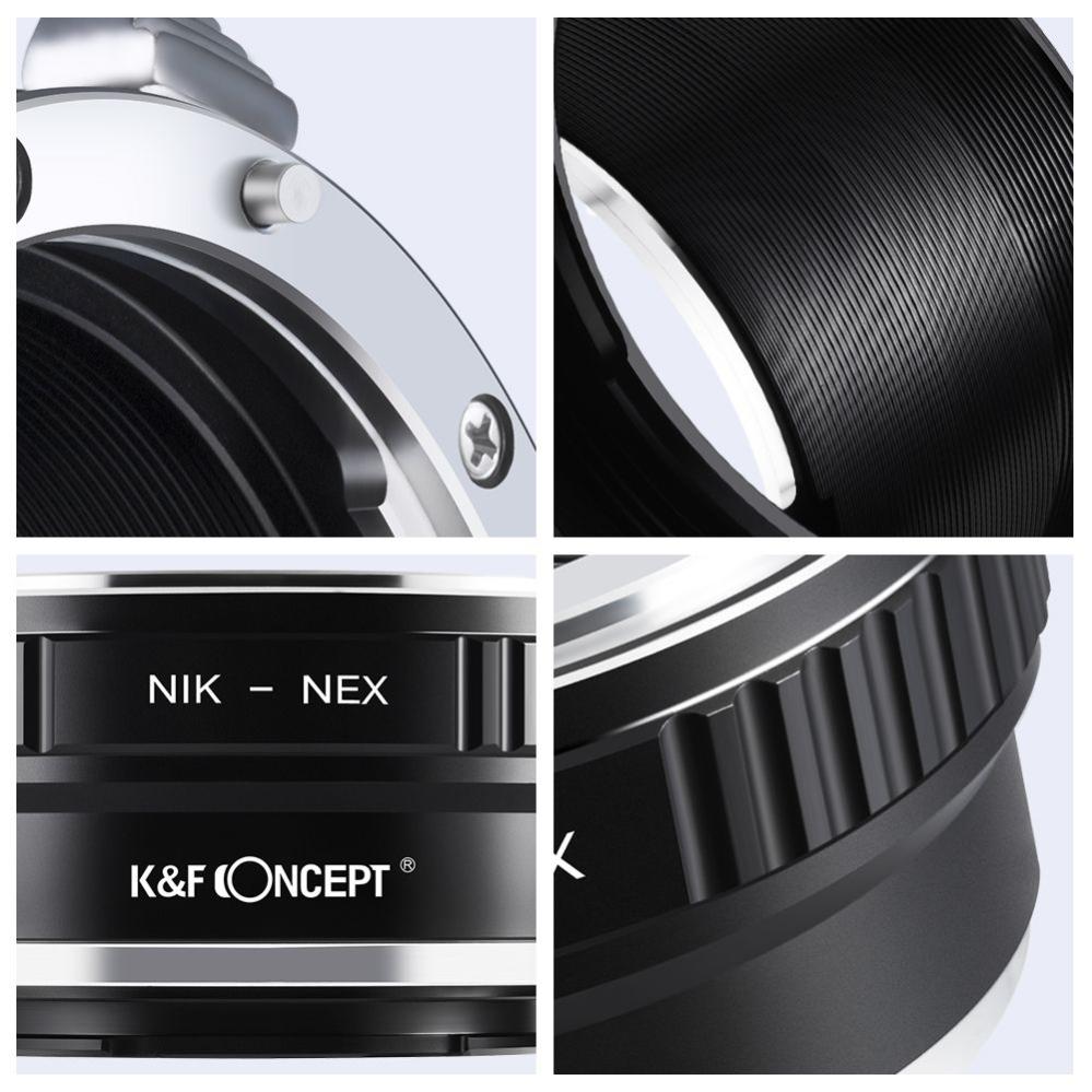  K&F Concept Objektivadapter till Nikon F objektiv för Sony E kamerahus