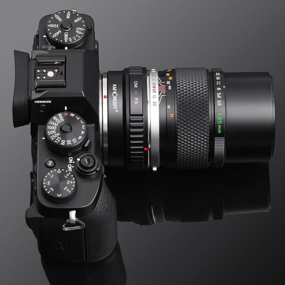  K&F objektivadapter till Olympus OM Zuiko objektiv för Fujifilm X kamerahus