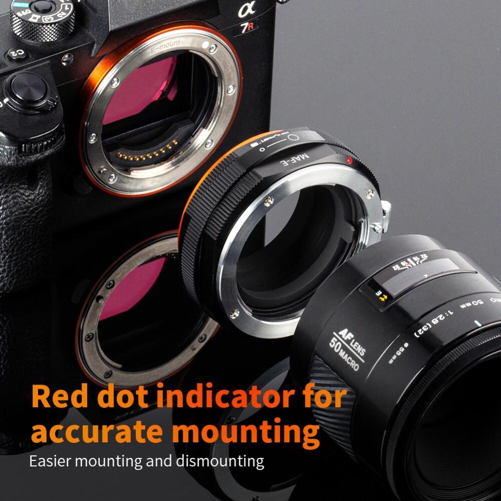  K&F Concept Objektivadapter v2 till Minolta AF objektiv för Sony E kamerahus