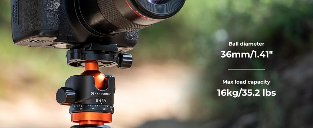  K&F Concept Kulhuvud med panoramaindexering för kamerastativ 16kg