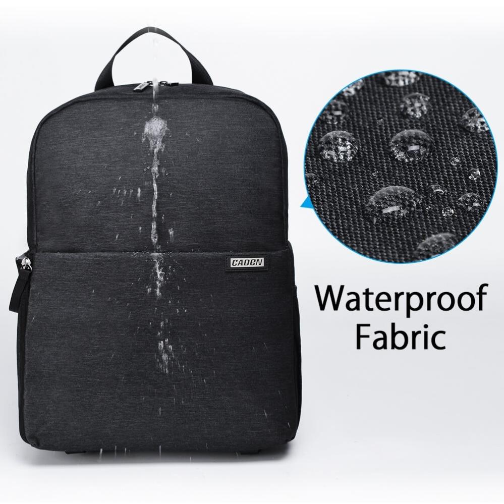  Caden L4 Kameraryggsäck svart för Systemkameran med delad förvaring