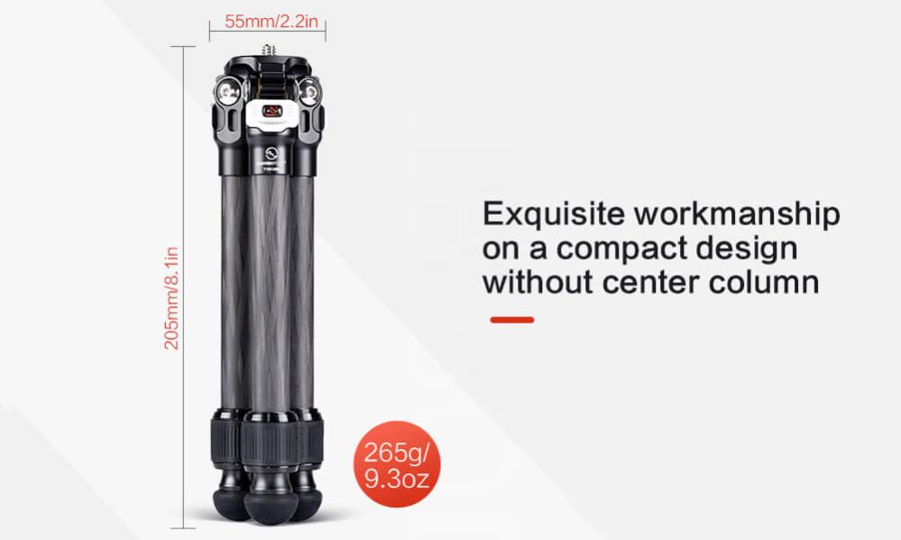  Sunwayfoto T16C20N II Ministativ av kolfiber justerbart 41-275mm