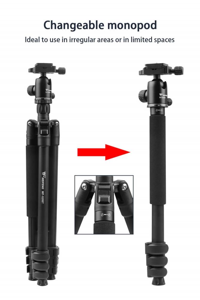  Weifeng WF-6627 Pro Kamerastativ 155cm med kulled