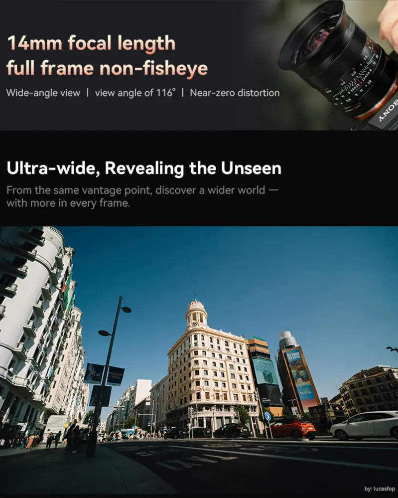  7Artisans 14mm f/2,8 Nikon Z -täyskennoisille kameroille