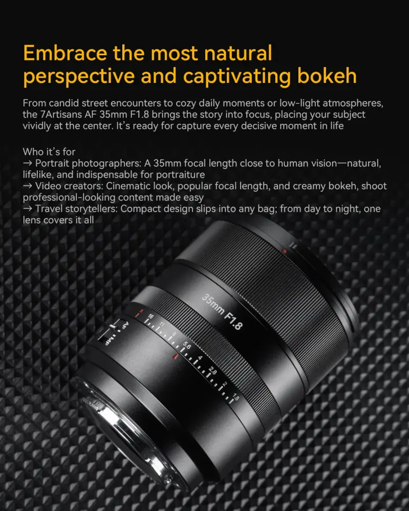 7Artisans AF 35mm f/1,8 Nikon Z -täyskennoisille kameroille