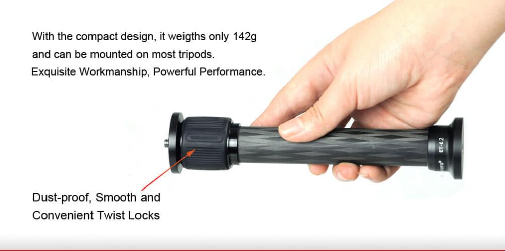  Sunwayfoto Stativförlängare 24-41cm av kolfiber