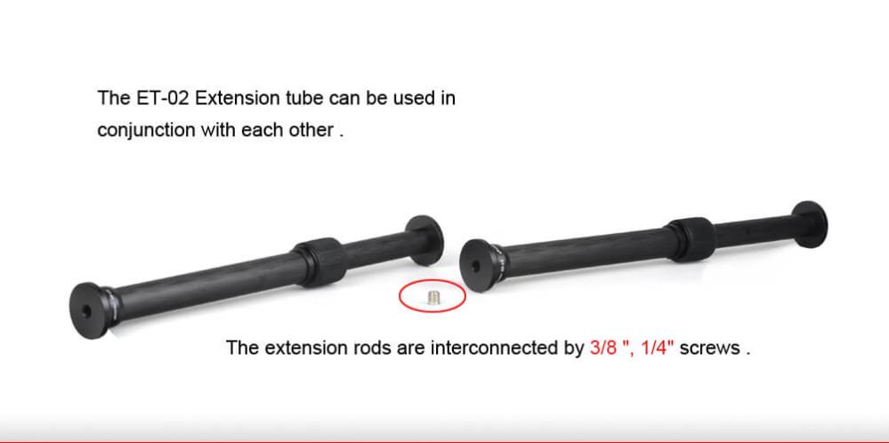 Sunwayfoto Stativförlängare 24-41cm av kolfiber