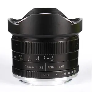 7Artisans 7,5mm f/2.8 II Fisheye Canon M -kameralle (APS-C)