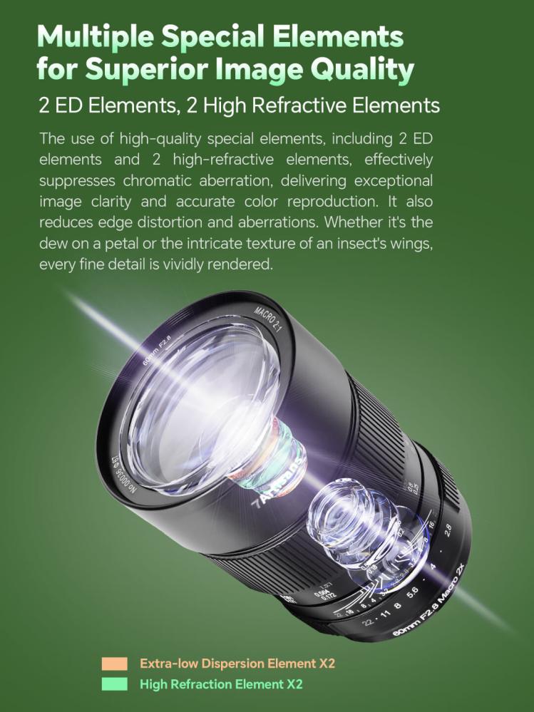  7Artisans 60mm f/2.8 Makro 2x Canon RF -kameroille (Täyskenno)