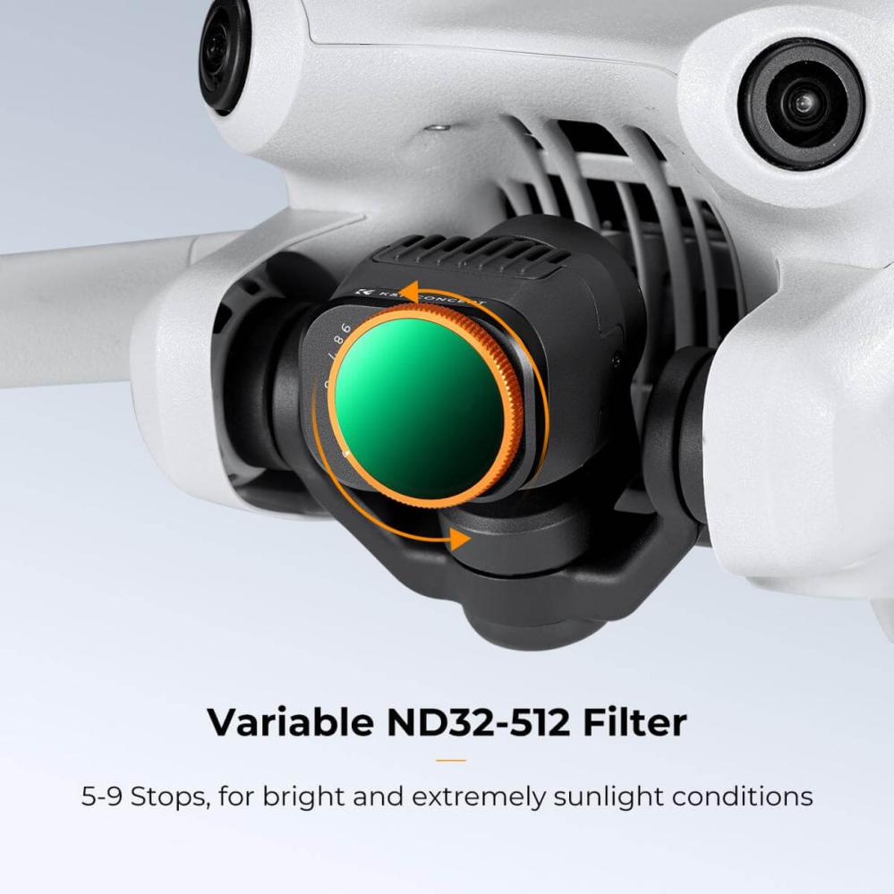  K&F Concept 4 kpl suodatinpaketti DJI Mini 4 Pro: UV, CPL, ND2–32, ND32–512