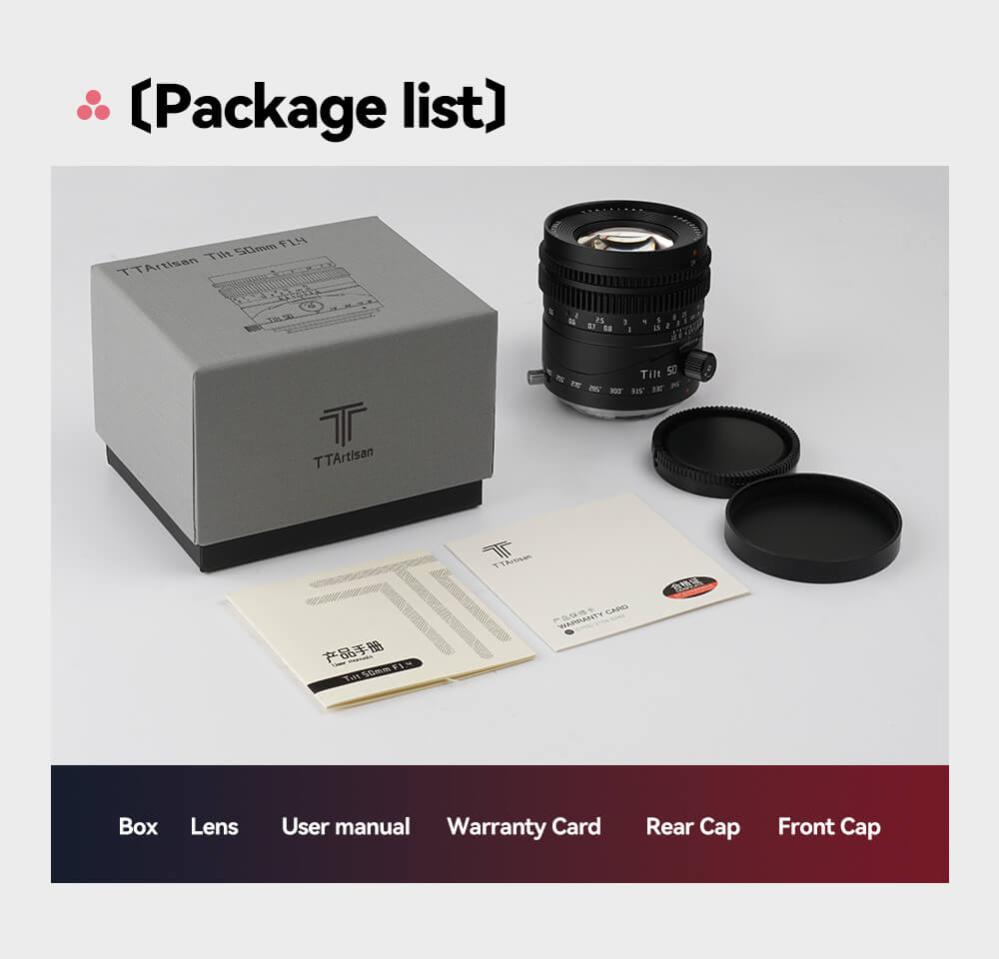  TTArtisan Tilt 50 mm f/1,4 Canon RF -objektiivi (täyskenno)