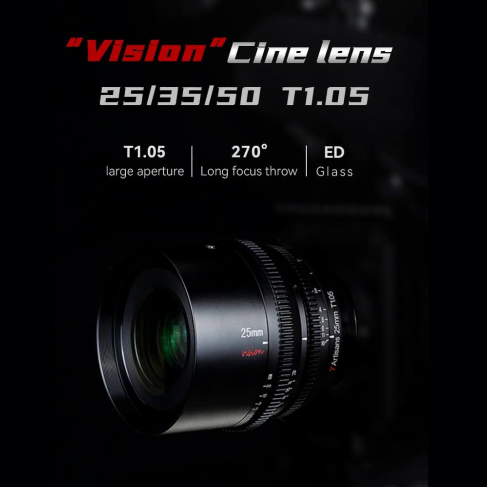  7Artisans 25mm T1.05 Vision Cinema Canon RF -kameroille (APS-C)