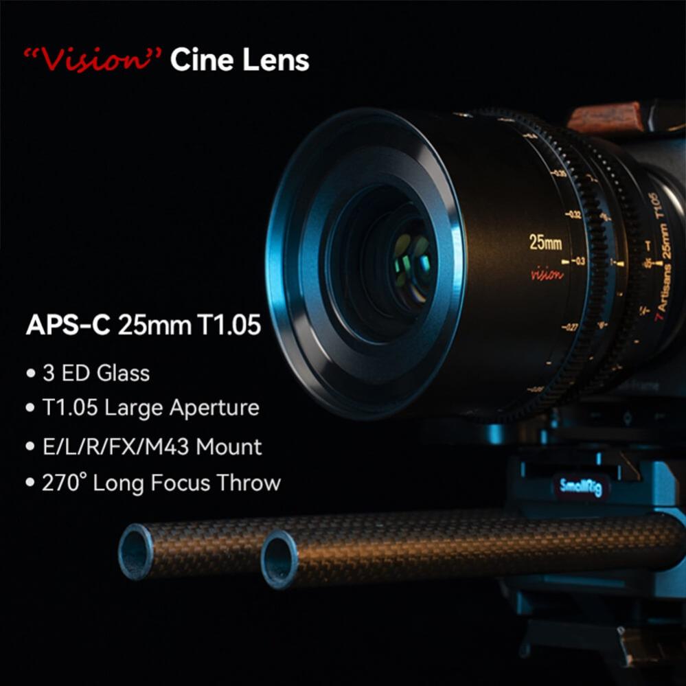  7Artisans 25mm T1.05 Vision Cinema Canon RF -kameroille (APS-C)