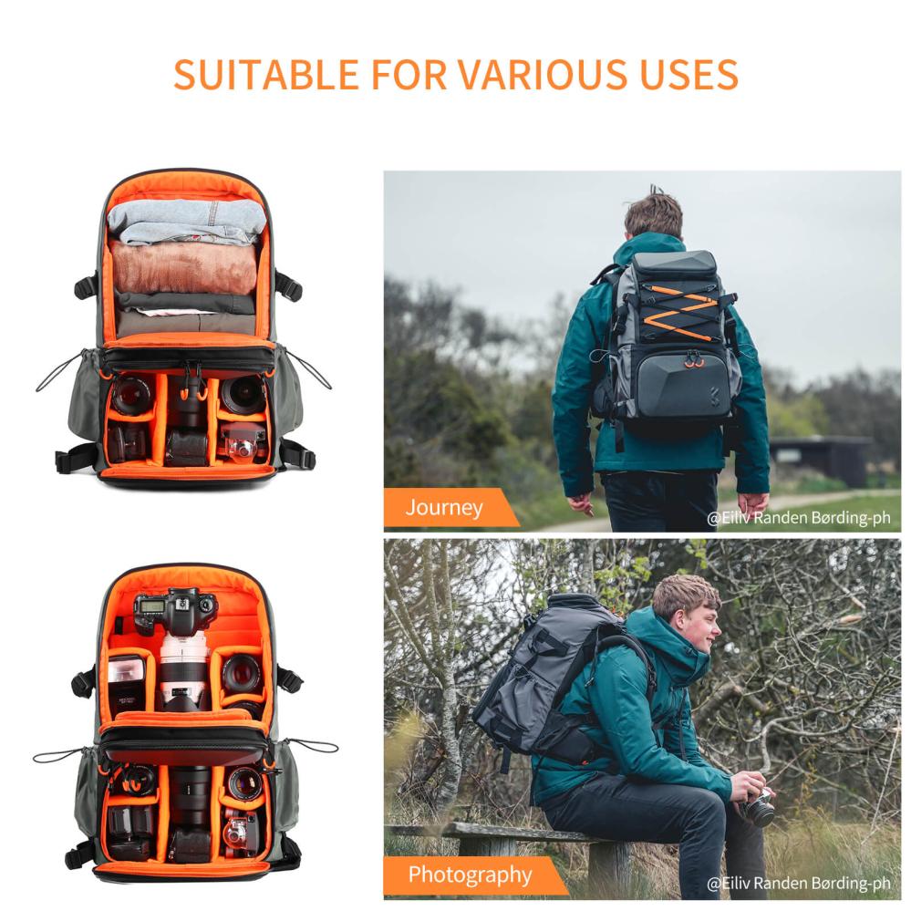  K&F Concept Kameraryggsäck Pro 33 liter med midjebälte