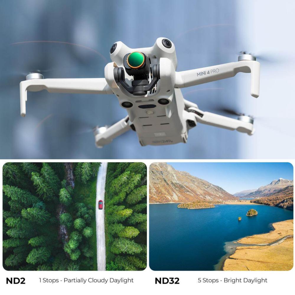  K&F Concept säädettävä ND-suodatin ND2–ND32 1–5 aukkoa DJI Mini 4 Pro:lle