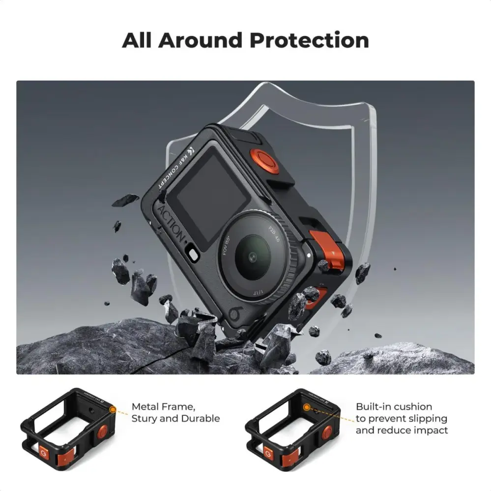 K&F Concept kamerakehikko DJI Osmo Action 6:lle Kamda – nopea toimitus ja turvallinen verkkokauppa