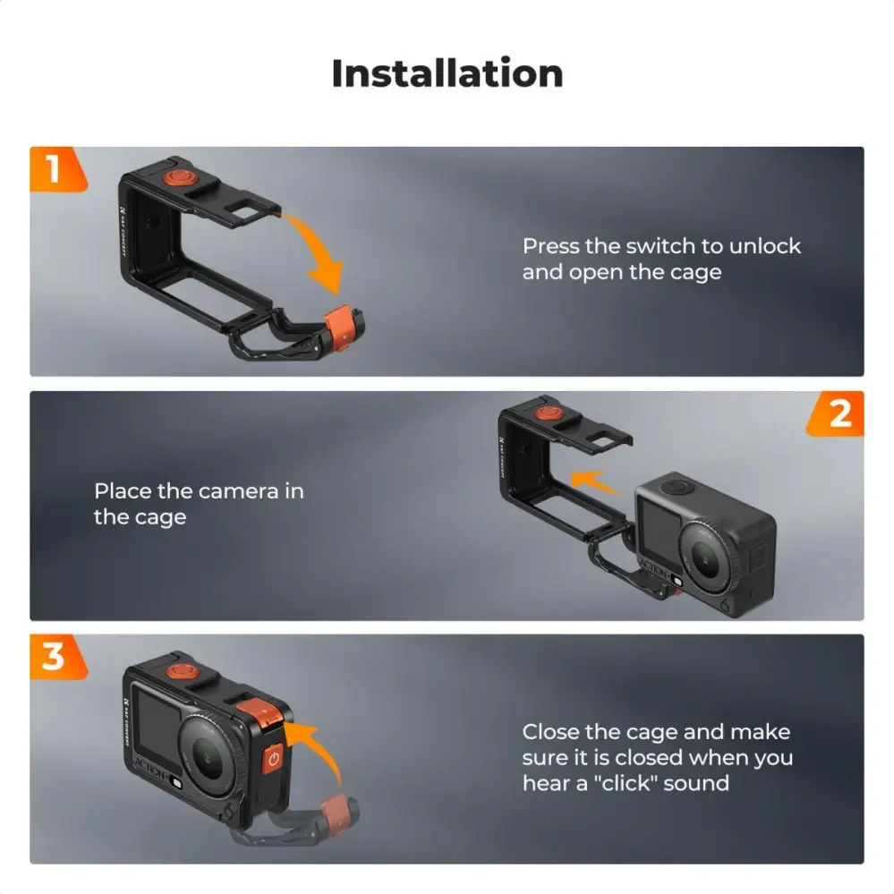  K&F Concept kamerakehikko DJI Osmo Action 6:lle Kamda – nopea toimitus ja turvallinen verkkokauppa
