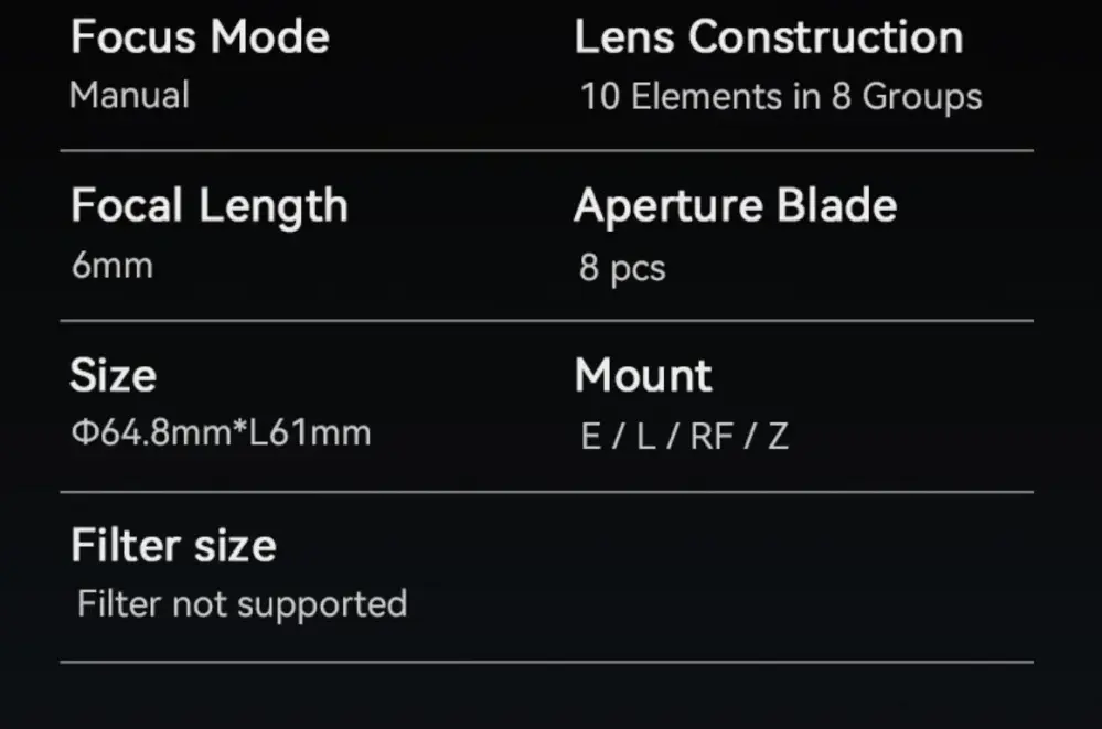  AstrHori 6mm f/2,8 Fisheye Nikon Z -täyskennoisille kameroille (pyöreä kuva)