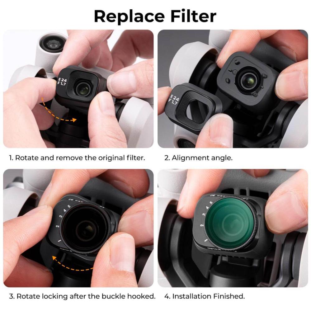  K&F Concept ND2–ND32 säädettävä ND-suodatin DJI Mini 3 Pro & Mini 3:lle