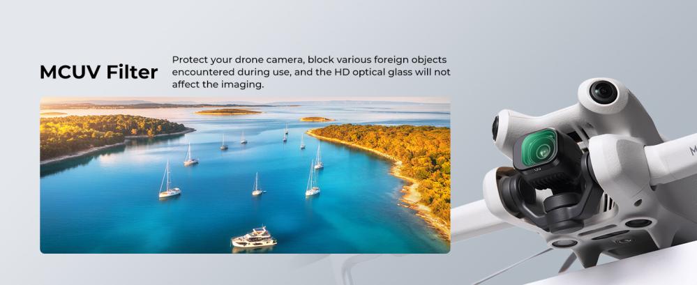  K&F Concept 4 kpl suodatinpaketti DJI Mini 4 Pro: UV, CPL, ND2–32, ND32–512