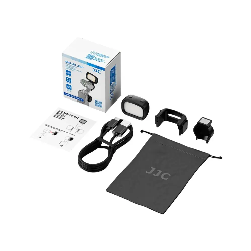  JJC LED-OP3M2 mini-LED-valo DJI Osmo Pocket 3:lle Kamda – nopea toimitus ja turvallinen verkkokauppa