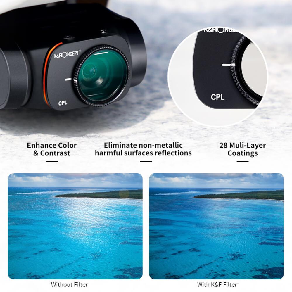  K&F Concept 6-in-1 suodatinsarja DJI Mavic Mini 1/2: ND8–ND64, CPL & UV