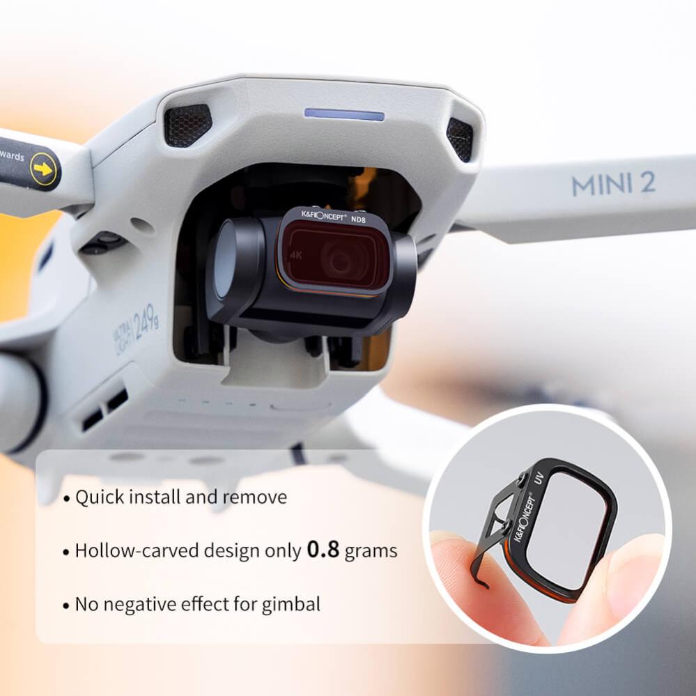  K&F Concept 6-in-1 suodatinsarja DJI Mavic Mini 1/2: ND8–ND64, CPL & UV