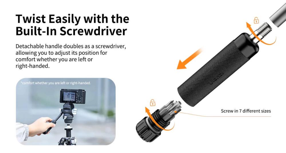  Ulanzi EH-09 Videohuvud inverterad för stativ med spak