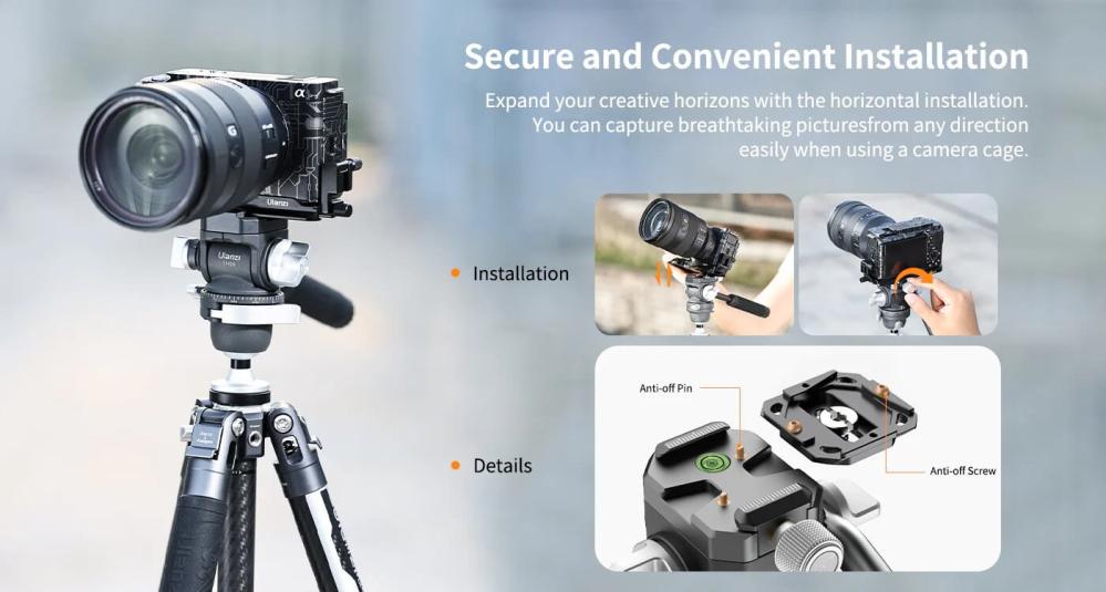  Ulanzi EH-09 Videohuvud inverterad för stativ med spak